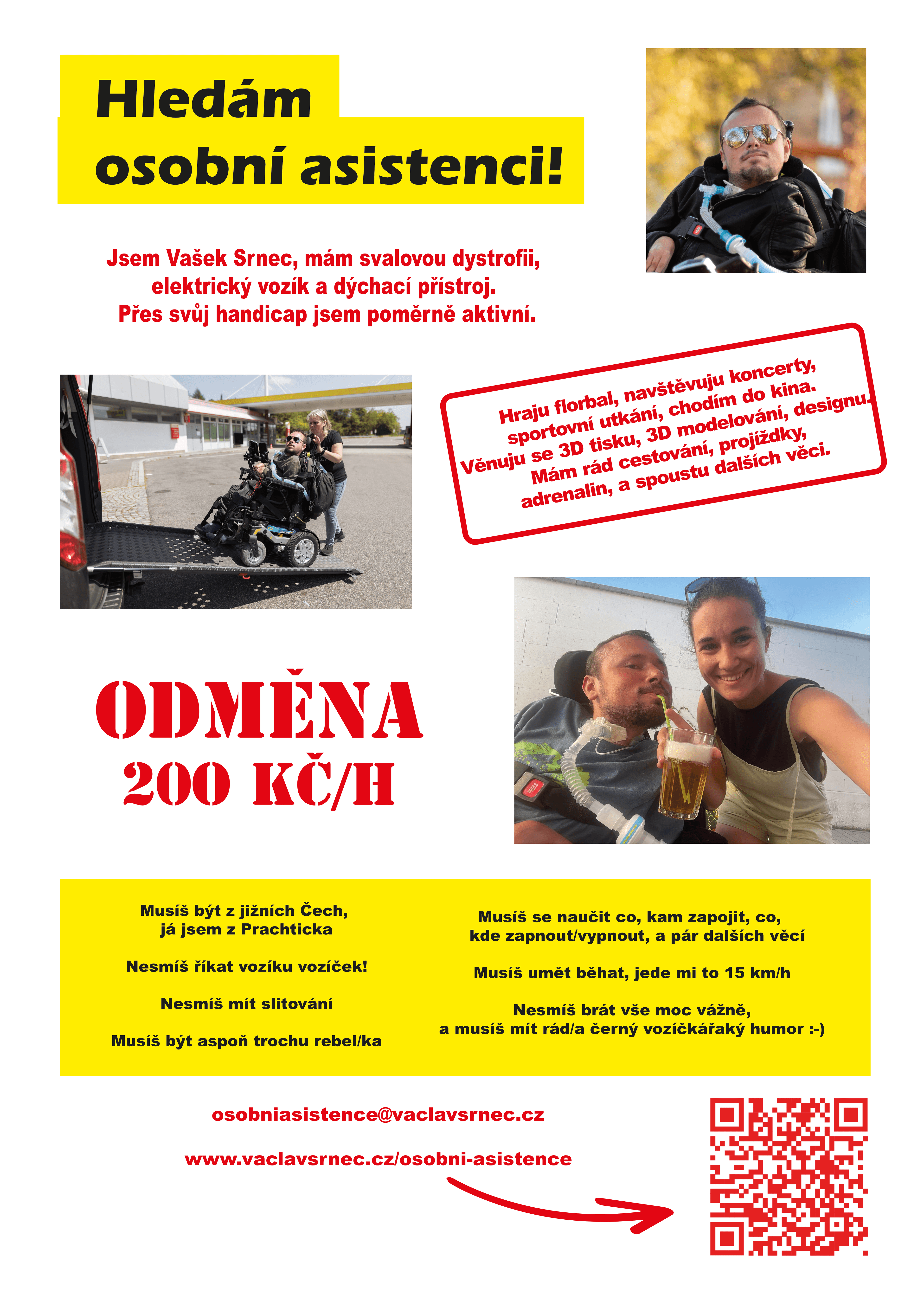 Leták – Hledám osobní asistenci